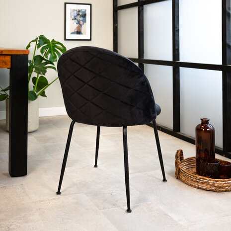 Dining Chair Evie Velvet Black Dining Chair Evie Velvet Black