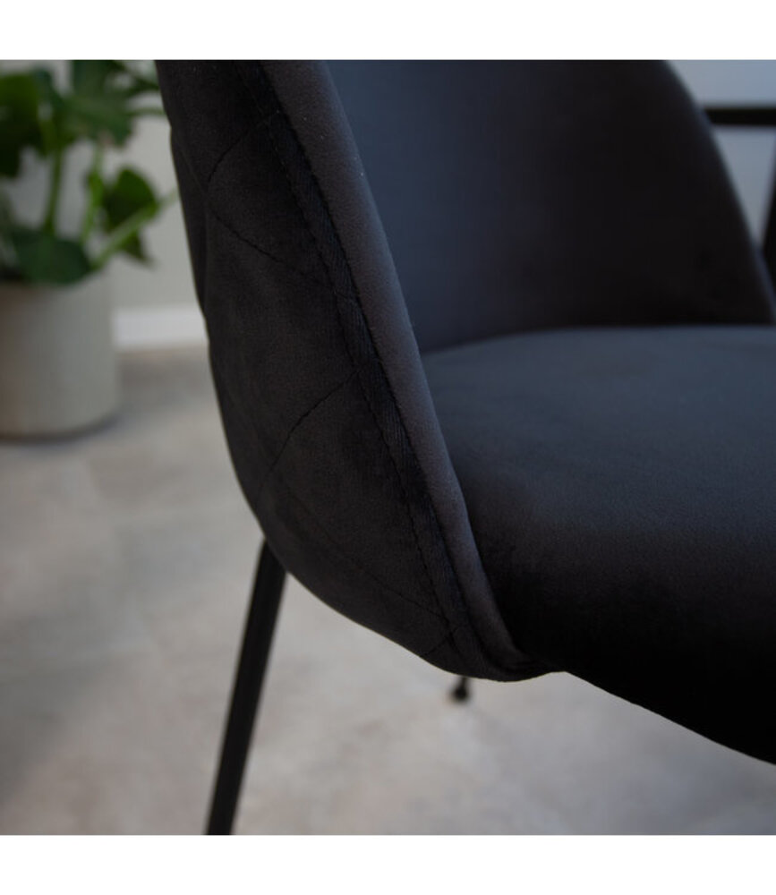 Dining Chair Evie Velvet Black Dining Chair Evie Velvet Black