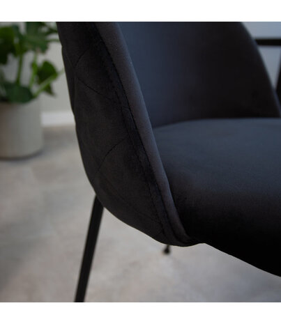 Dining Chair Evie Velvet Black Dining Chair Evie Velvet Black