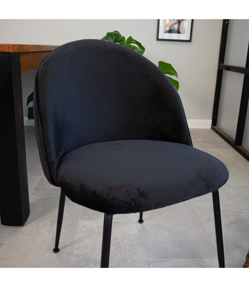 Dining Chair Evie Velvet Black Dining Chair Evie Velvet Black