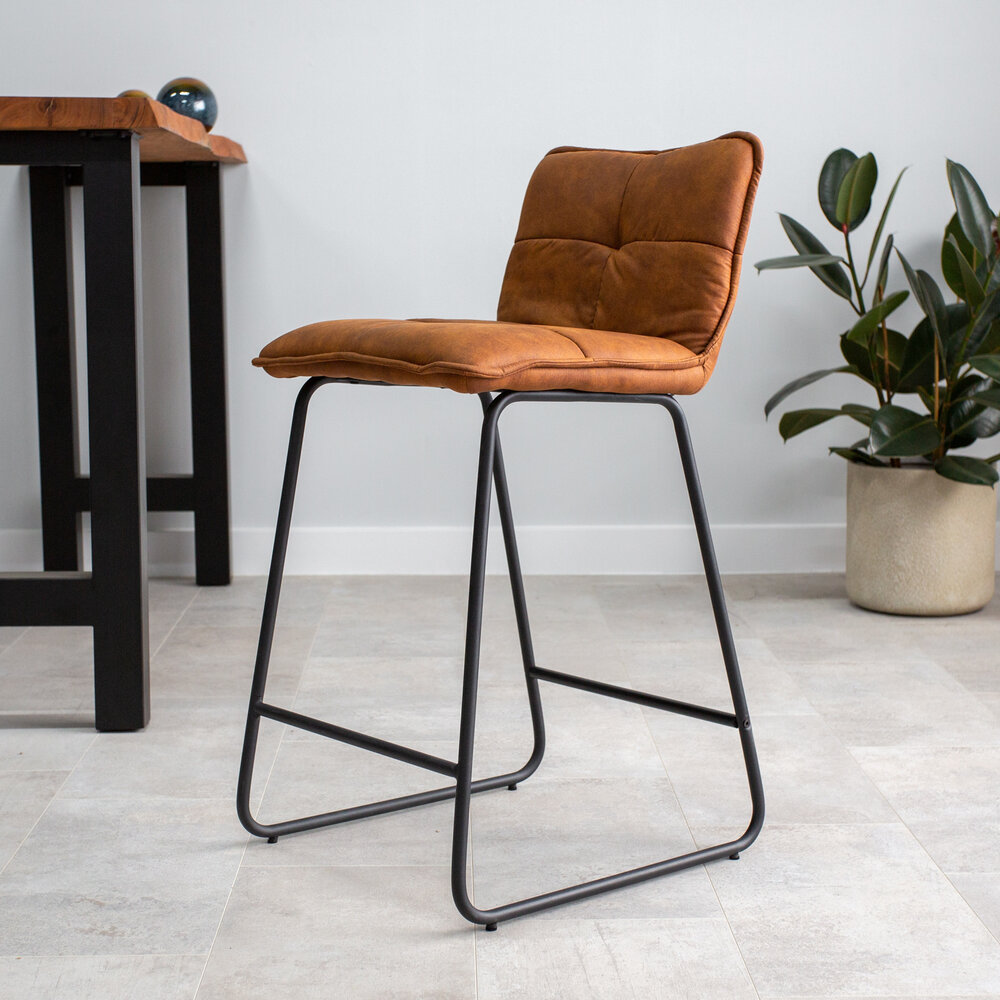 Industrial Barstool Jelle Cognac Industrial Barstool Jelle Cognac