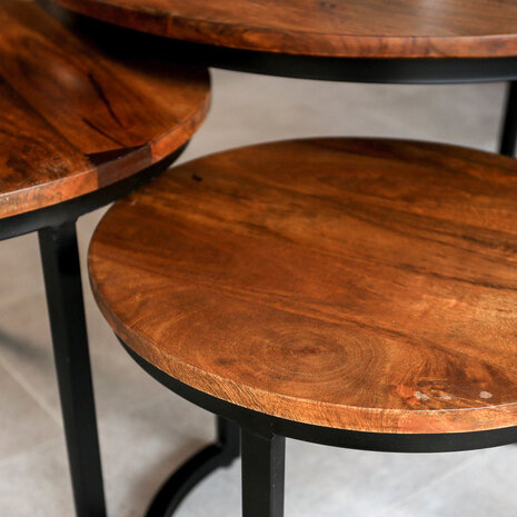 Industrial Coffee Table Cedric Set of 3 Industrial Coffee Table Cedric Set of 3