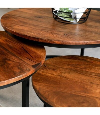 Industrial Coffee Table Cedric Set of 3 Industrial Coffee Table Cedric Set of 3