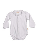 baby gi bodysuit with buttons and piqué collar white