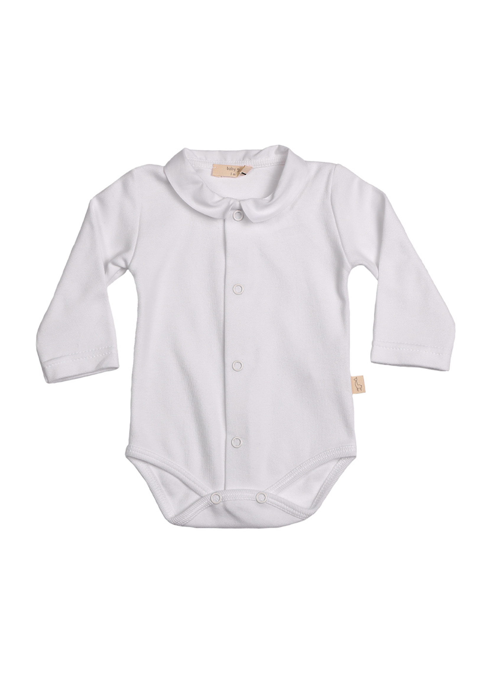 baby gi bodysuit with buttons and piqué collar white