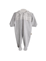 baby gi cotton babygrow grey- white detail