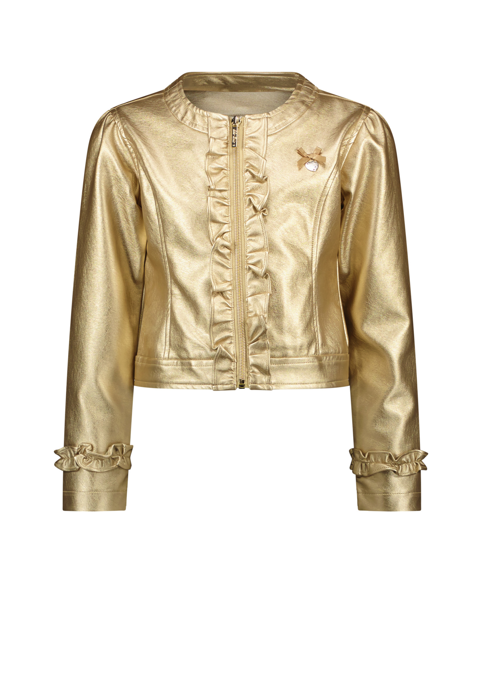 le chic arlene leather jacket gold