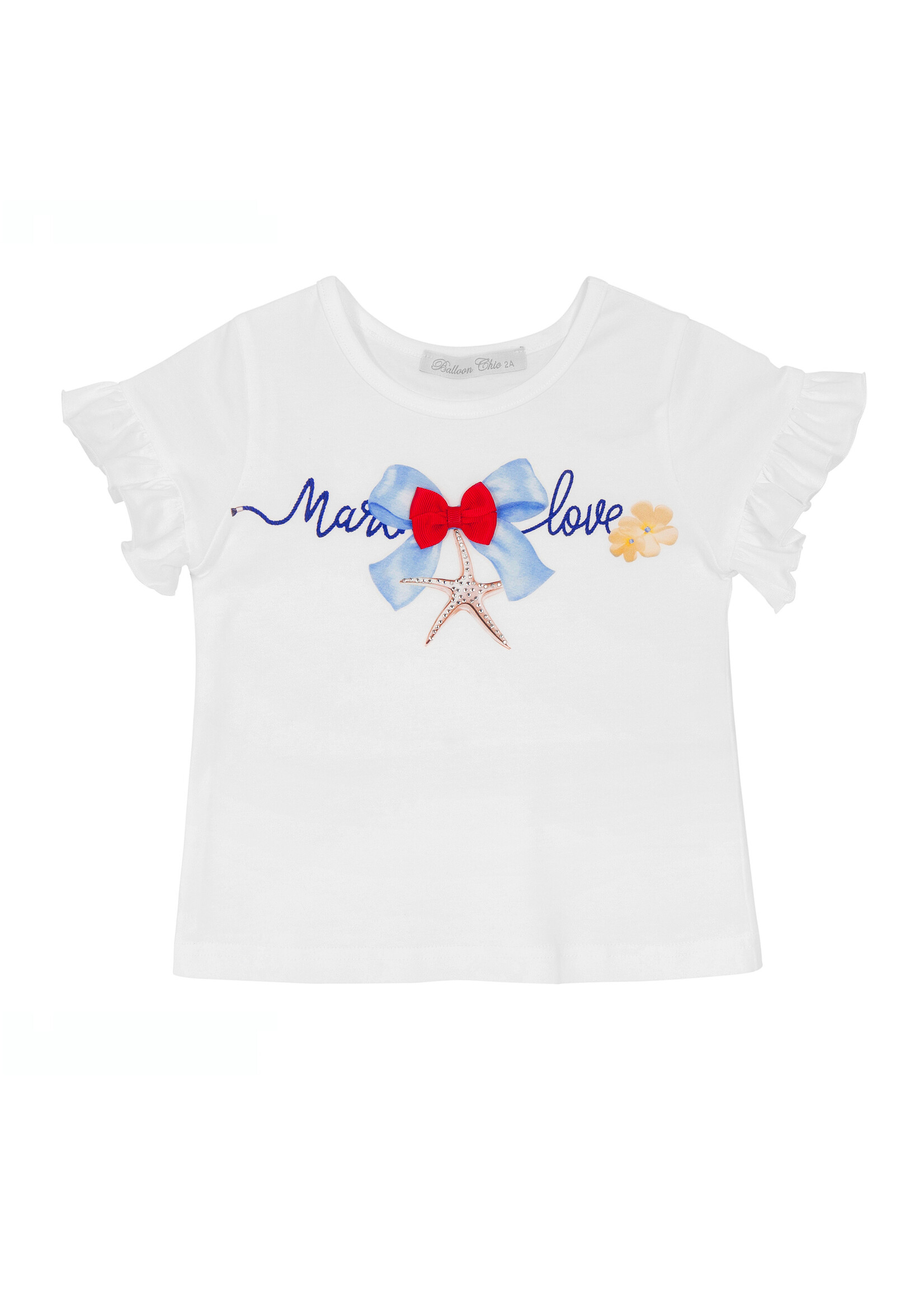 balloon chic 't shirt blauwe strik en zeester