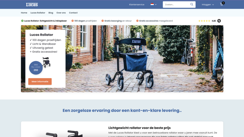 Waarom verkopen we onze rollators alleen online?