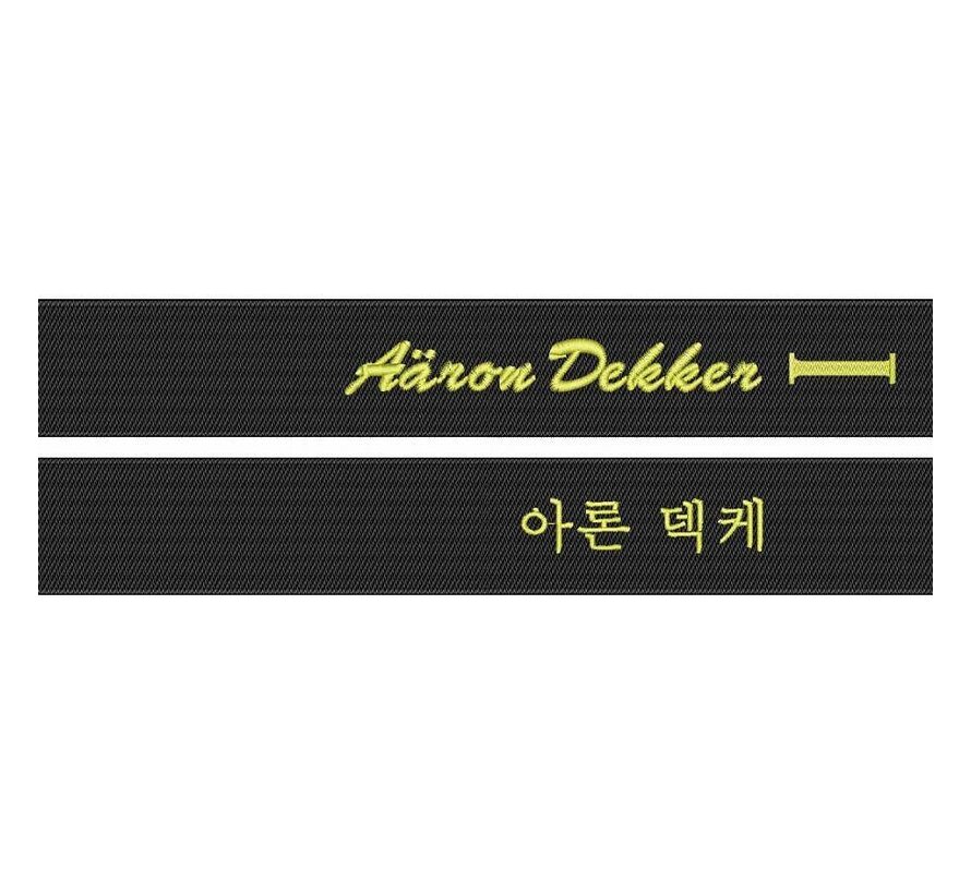 Zwarte band borduren