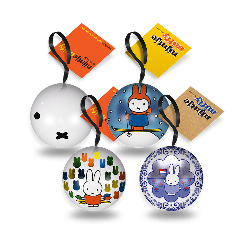 Kerstballen geschenkdoos 4 stuks