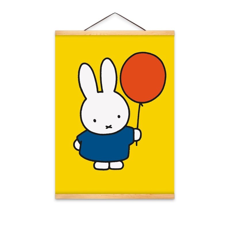 Poster A2 miffy balloon yellow with poster holders