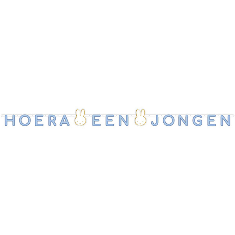 Buchstaben Girlande Miffy Blau 'Hurra ein Junge'