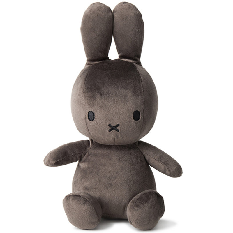 Miffy Sitting Velvetine Dark Grey- 23 cm - 9"