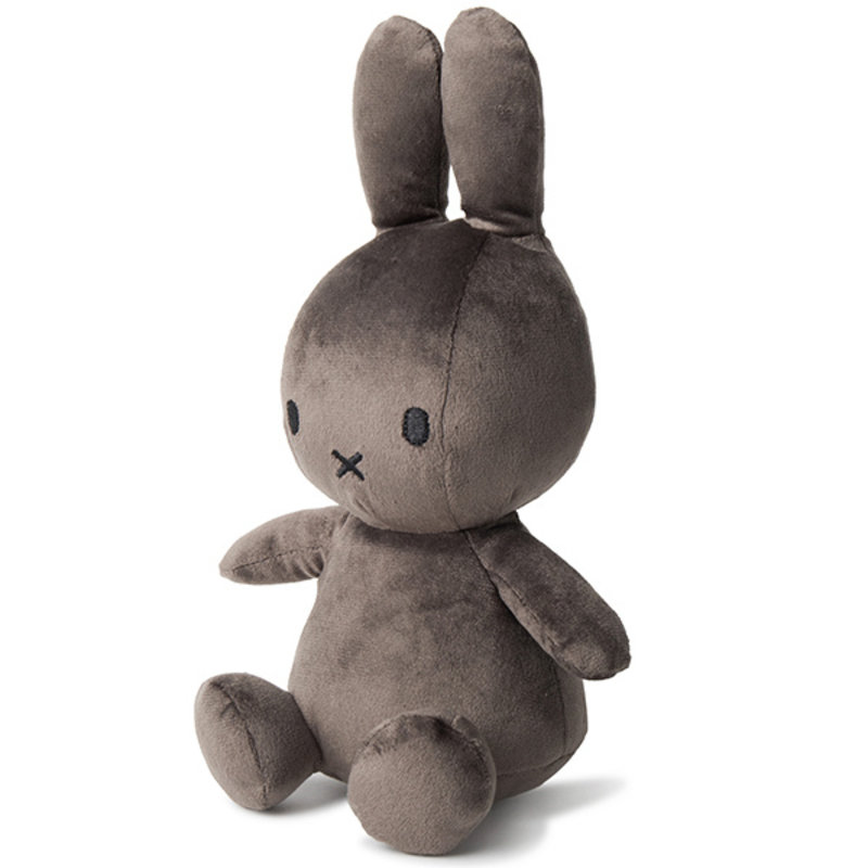 Miffy Sitting Velvetine Dark Grey- 23 cm - 9"