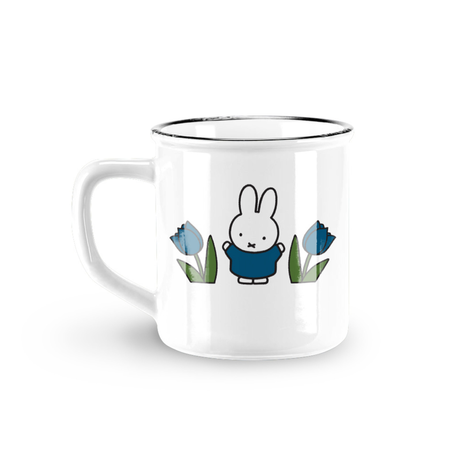 Ceramic mug retro miffy tulips holland blue