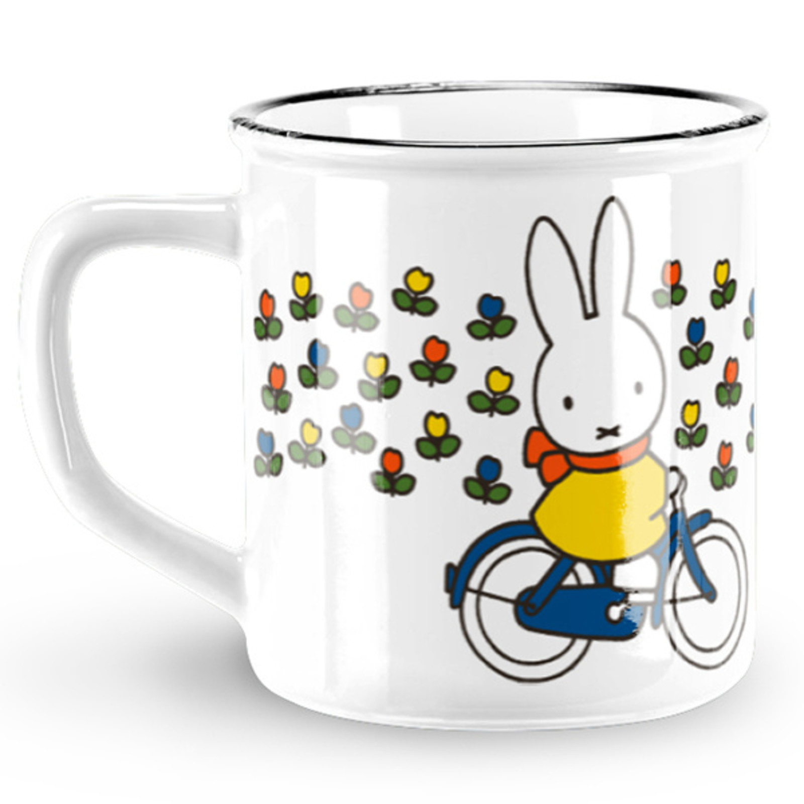 Ceramic mug retro miffy bicycle holland white