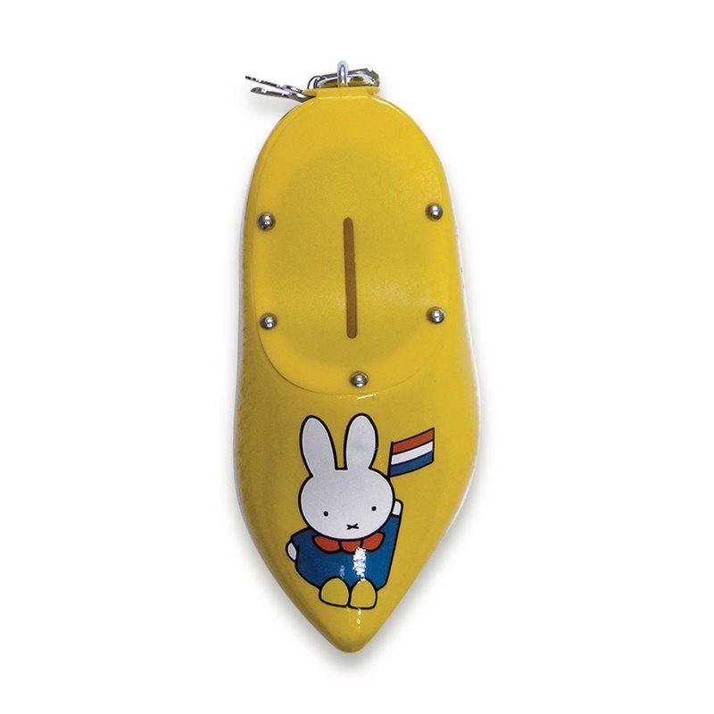 Spardose Holzschuh Miffy Bauernkittel Gelb 14 cm