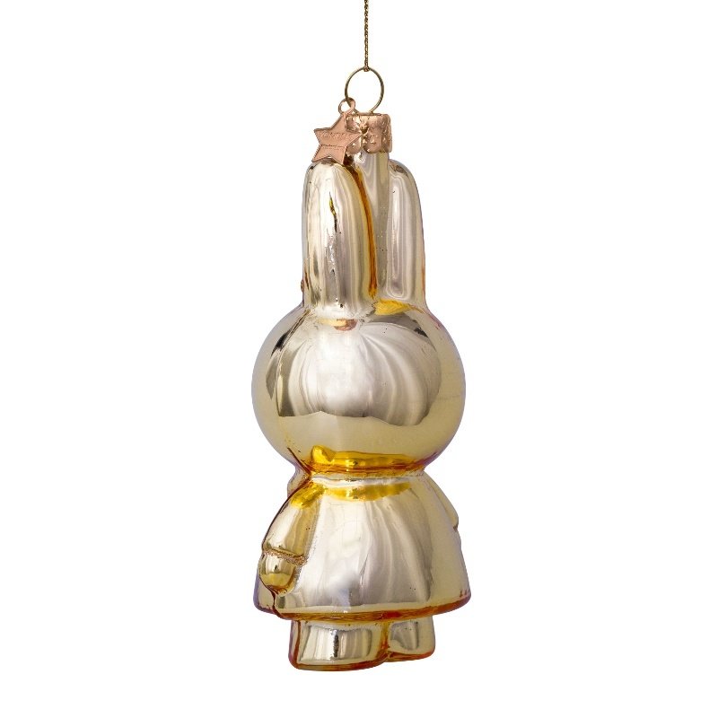 Ornament glass nijntje allover shiny gold H11cm