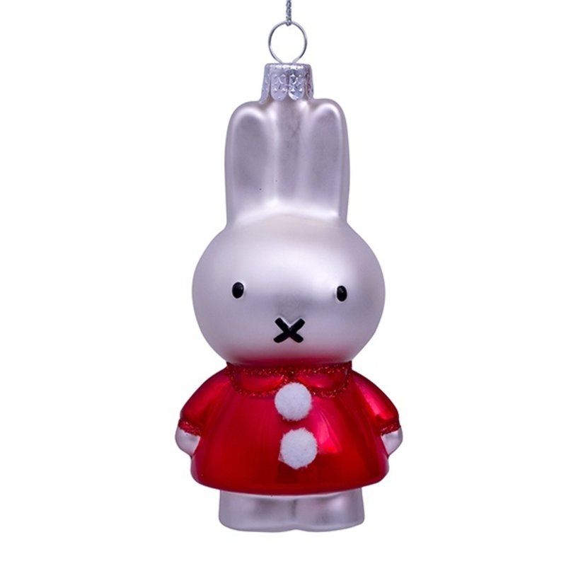 Ornament glass miffy Santa dress 11cm - 4"