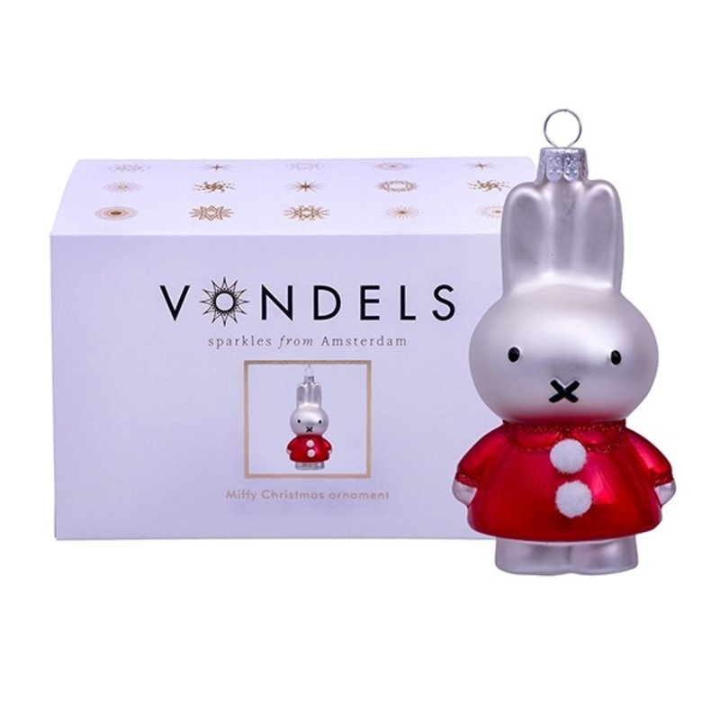 Ornament glass miffy Santa dress 11cm - 4"