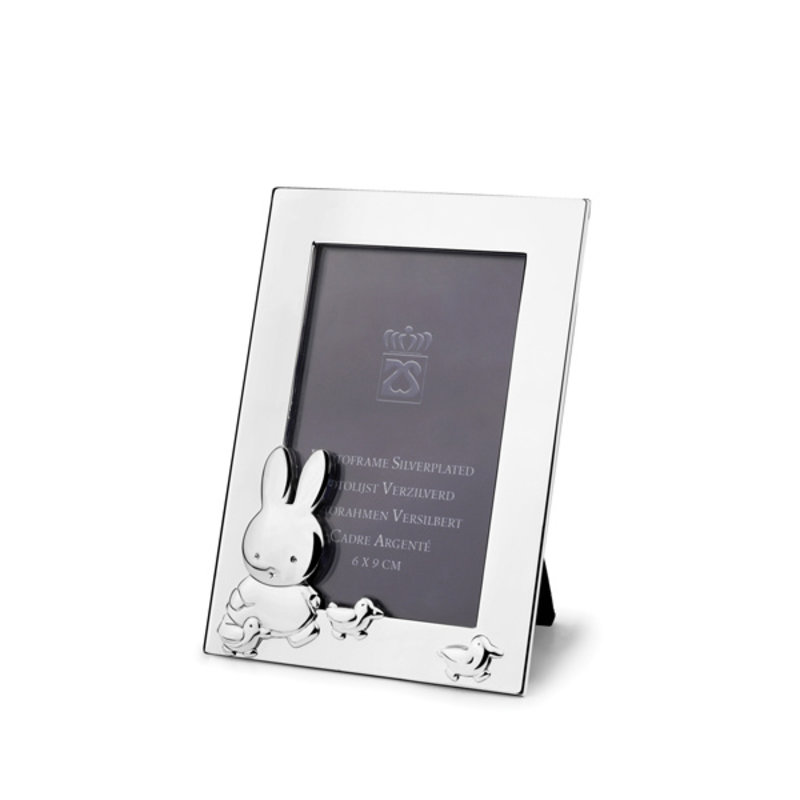 Photo frame miffy with little ducks 6x9 cm, silver plated lacquered