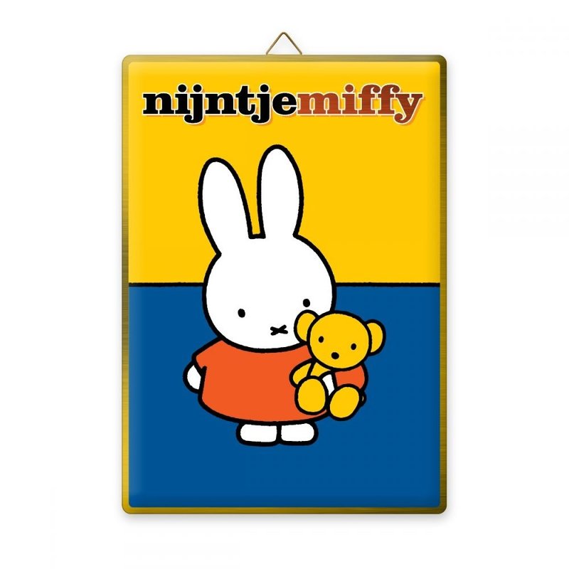 Decoration plate metal miffy with bear