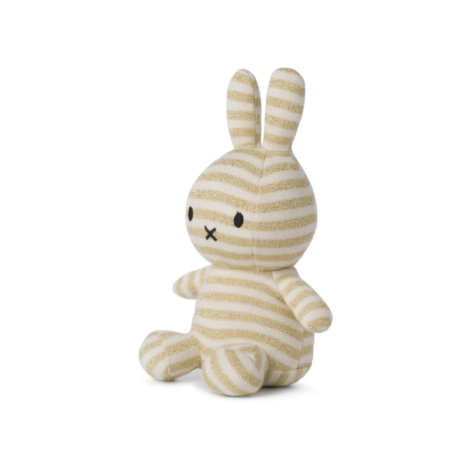 Miffy Sitting Organic Cotton Sparkle Stripe Cream - 23cm - 9''