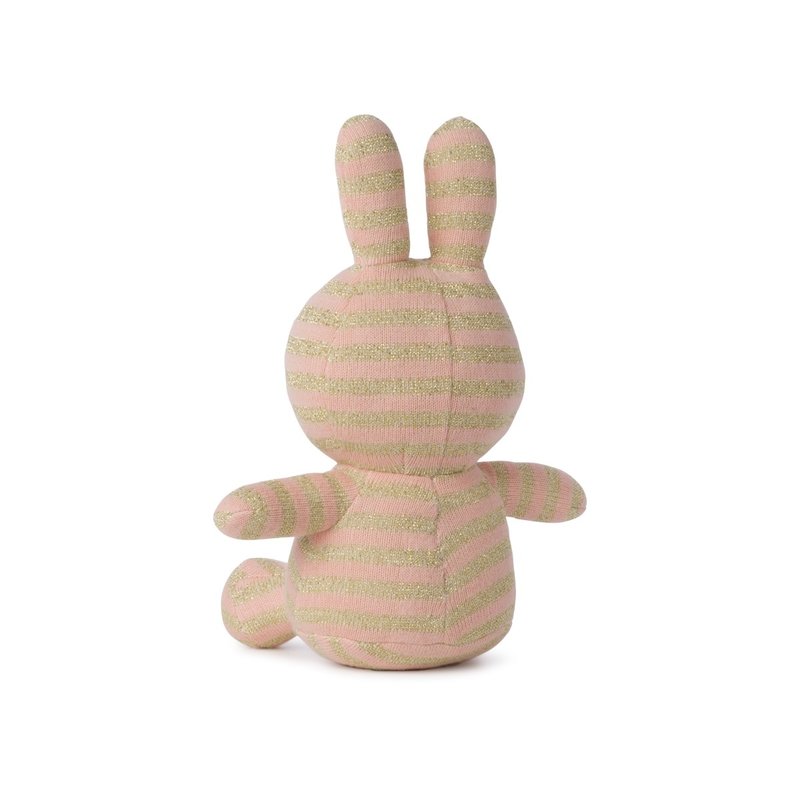 Miffy Sitting Organic Cotton Sparkle Stripe Pink 23cm 9''