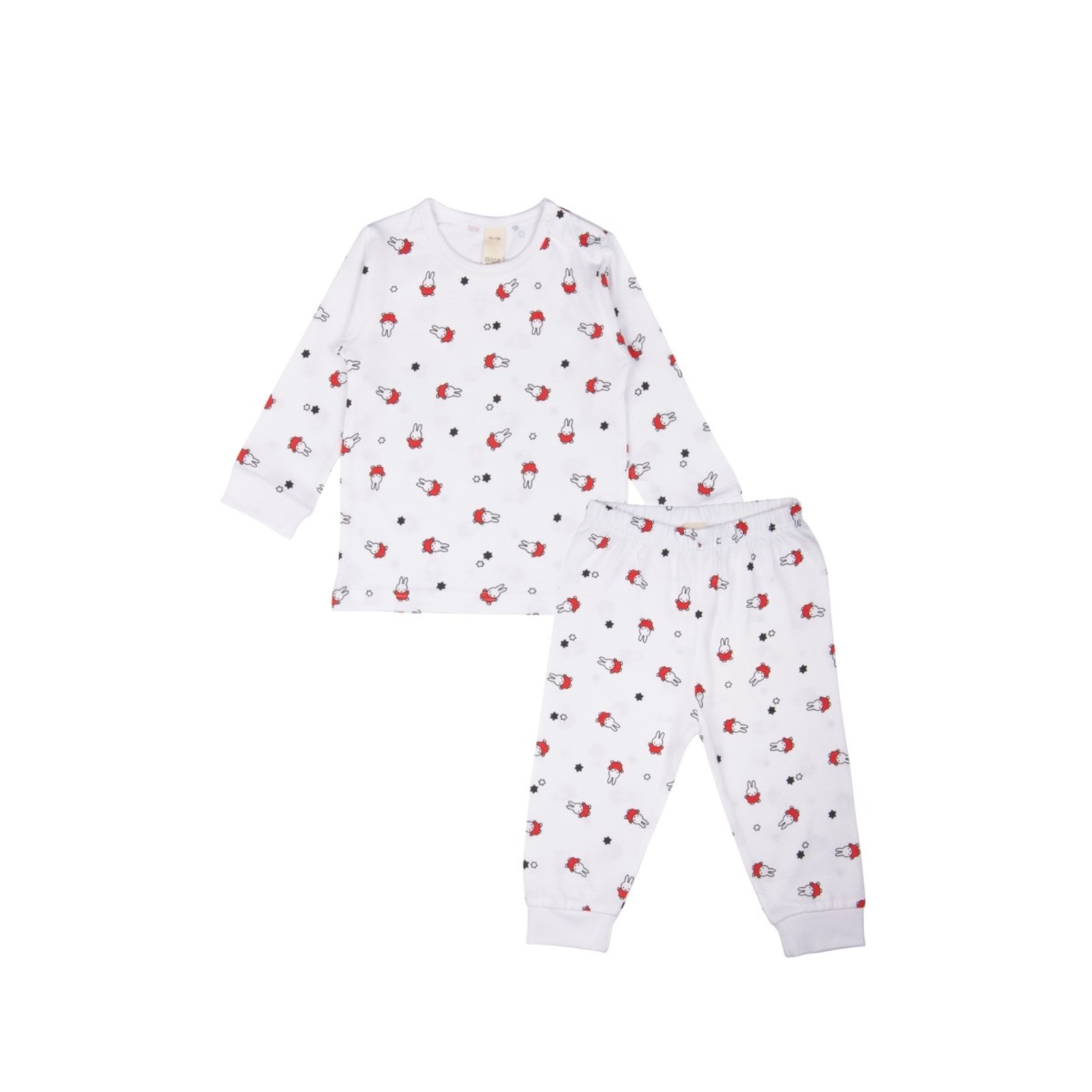 Pyjama allover white-red size 50/56 (0-2 months)