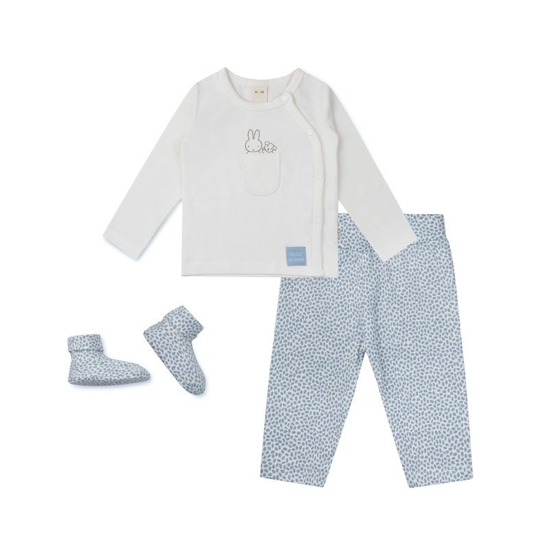 Set shirtje, broekje en slofjes blauw 62-68