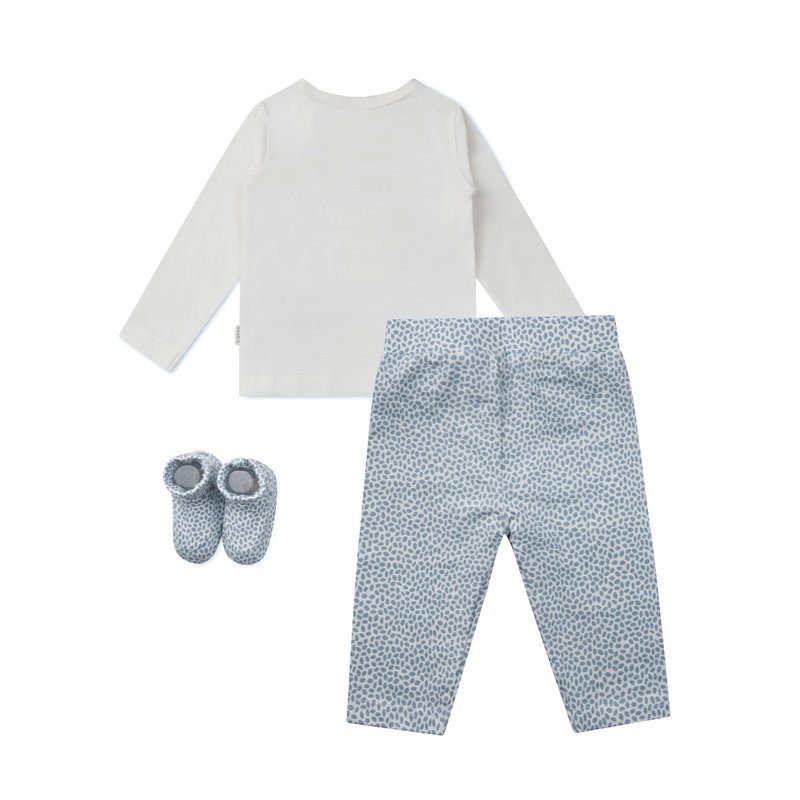 Set shirt, pants and slippers blue size 62-68 (2-6 months)