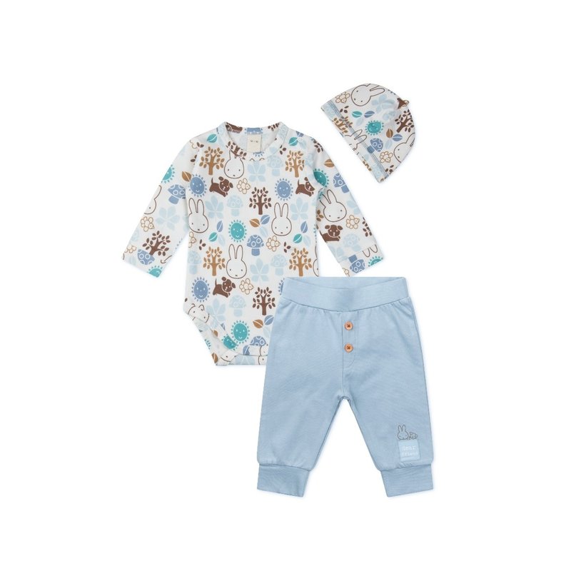 Set romper, pants, hat blue size 62-68 (2-6 months)