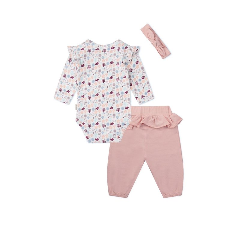 Set romper, pants, hair band pink size 50-56 (0-2 months)