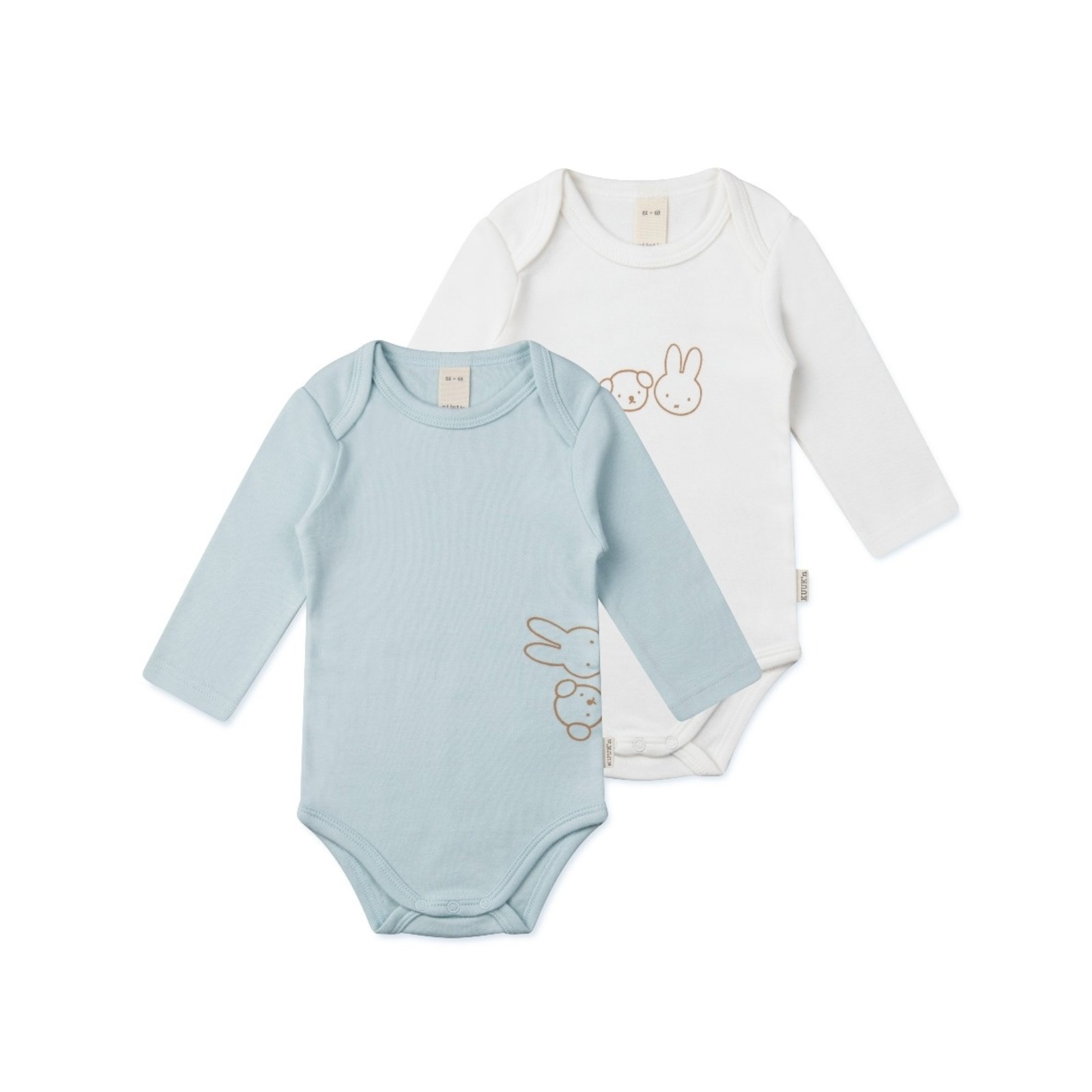 Unisex set of 2 long sleeve rompers size 50-56 (0-2 months)