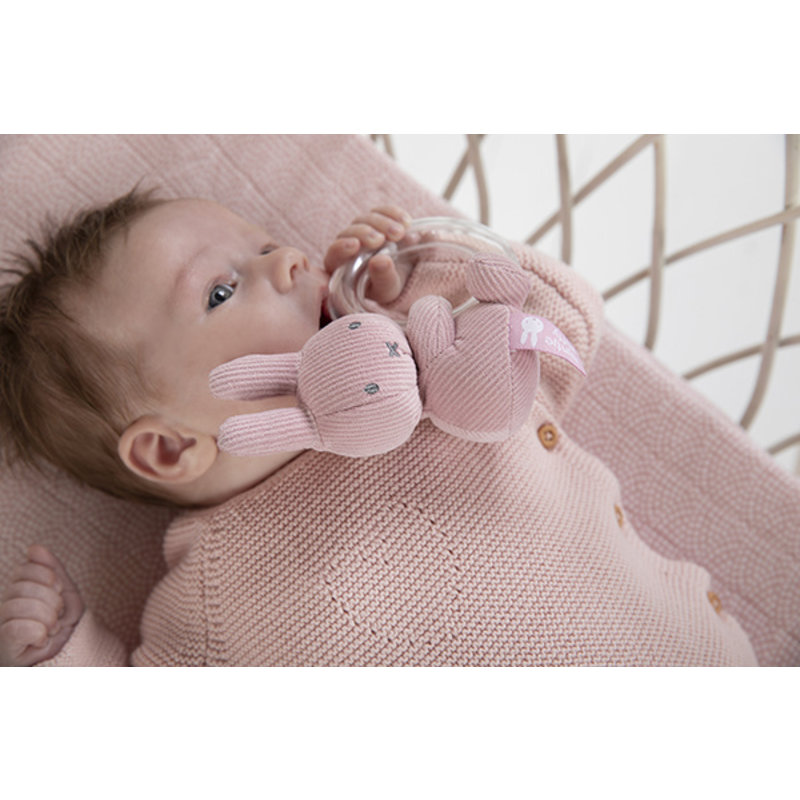 Miffy Ring Rattle pink baby rib