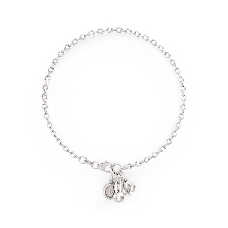 Silver triple charm bracelet