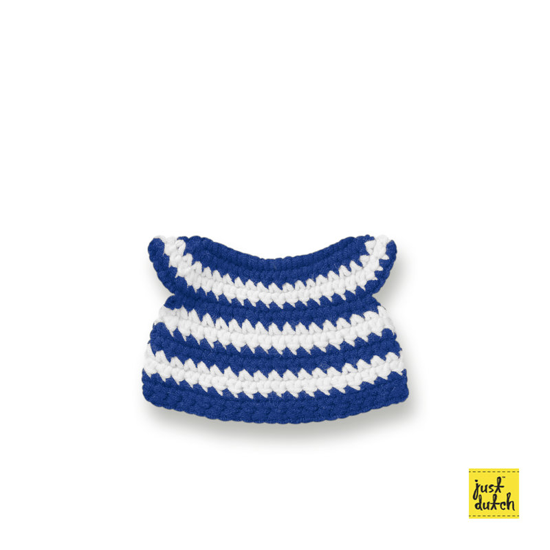 blauwe strepenjurk handmade