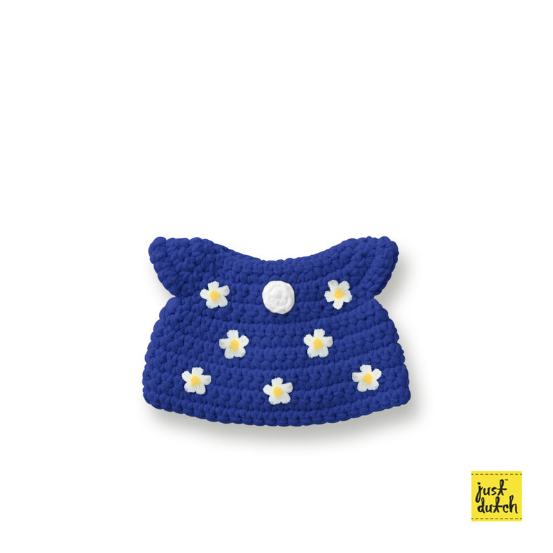 blauwe bloemenjurk handmade