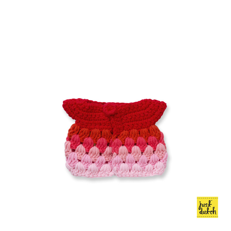 Red rainbow dress handmade