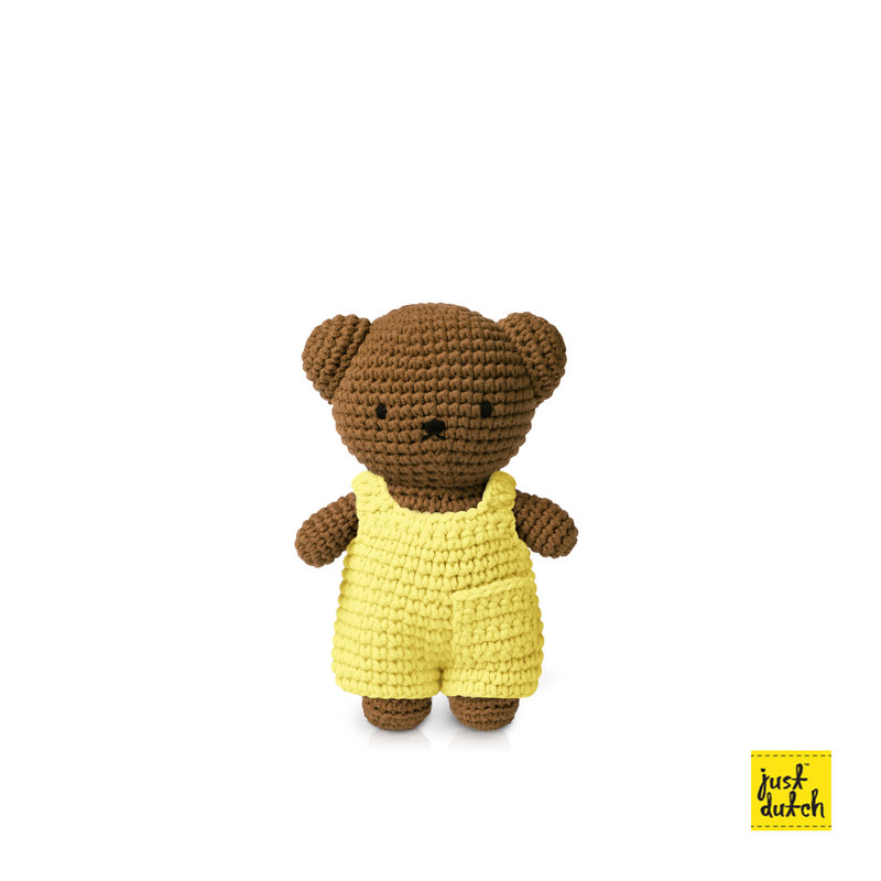boris handmade and his pastel yellow overall
