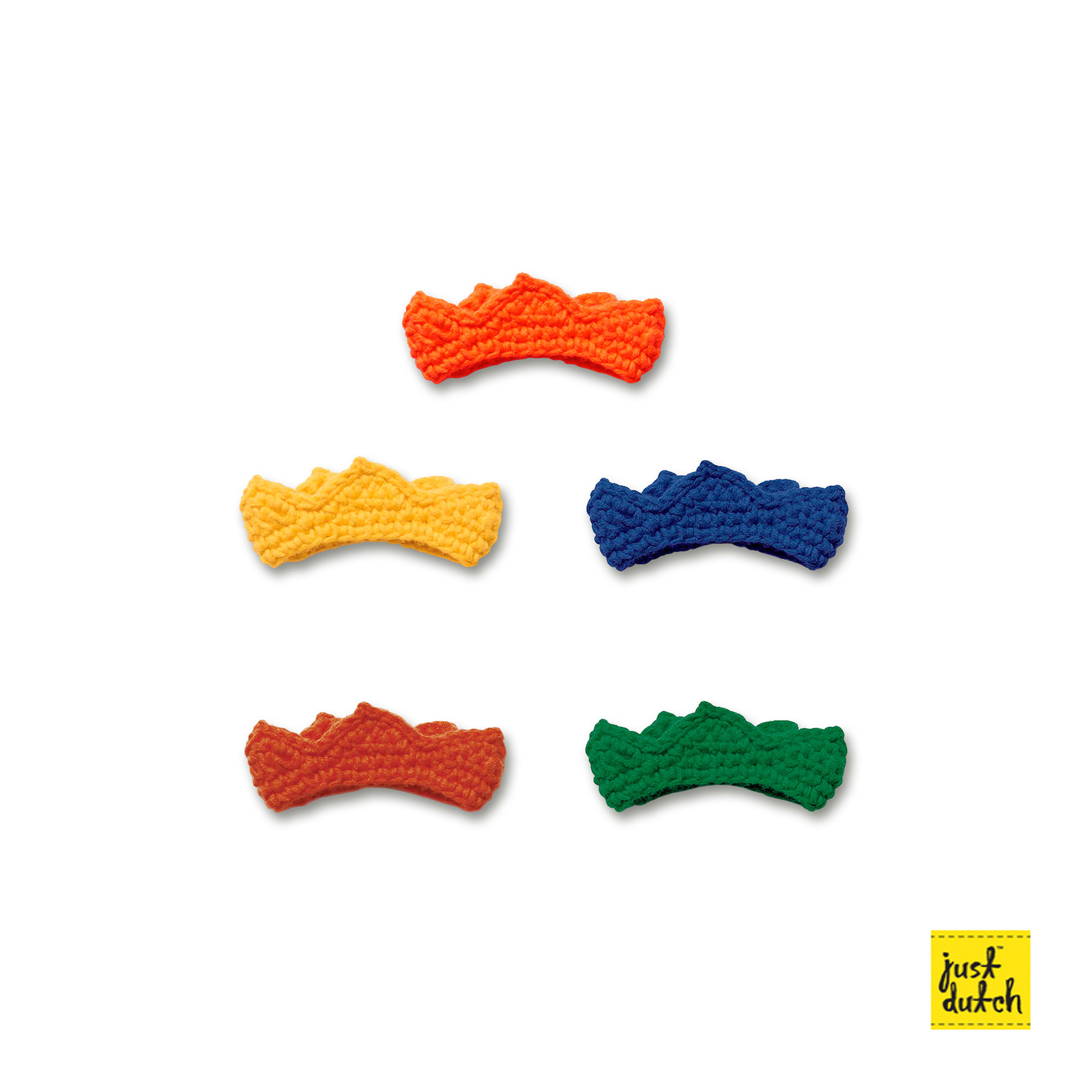 JUDPROMO yellow, green, blue, orange and red crown handmade