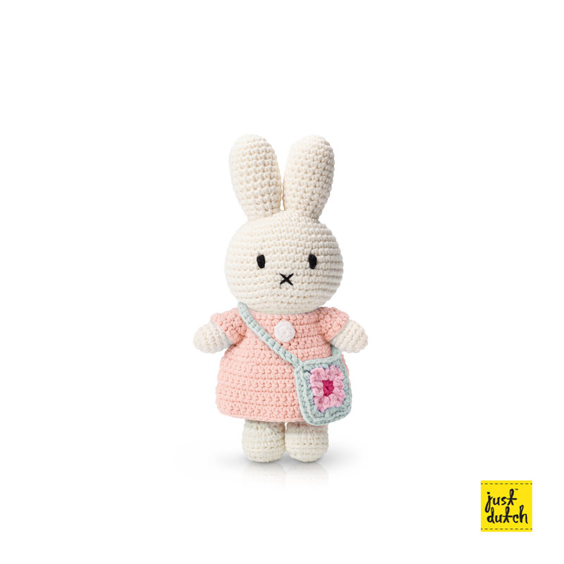 miffy handmade and her pastel pink dress + flower bag