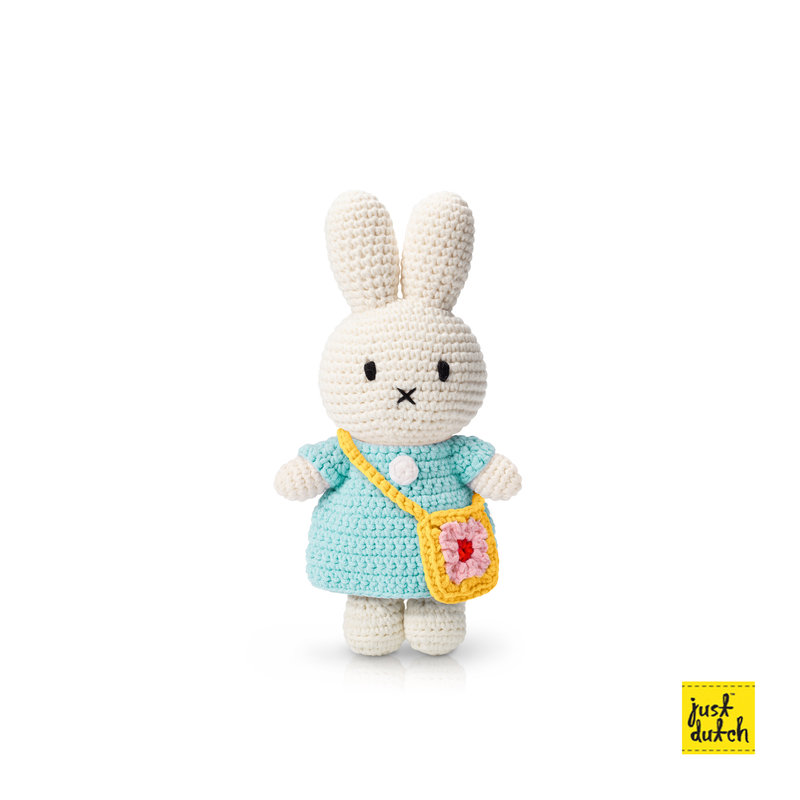 miffy handmade and her pastel aqua dress + flower bag