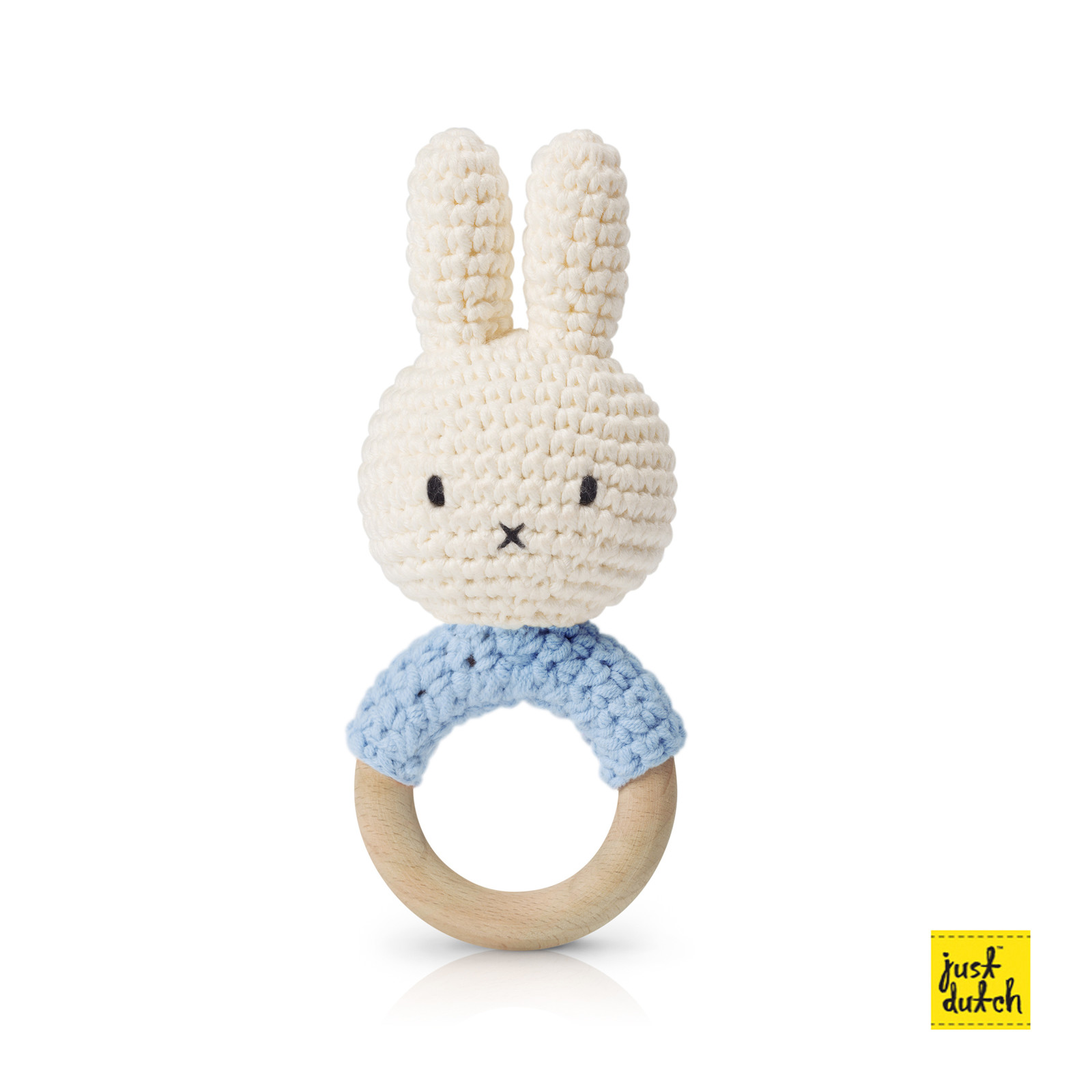 JUDPROMO Miffy handmade teether/rattle, pastel blue