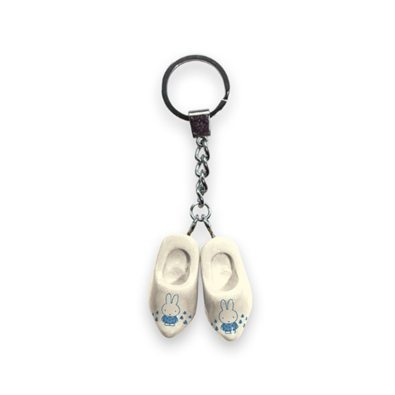 NIETZICHTBAAR schlüsselanhänger Miffy Bauernkittel Blau 2 Holzschuhe 4 cm