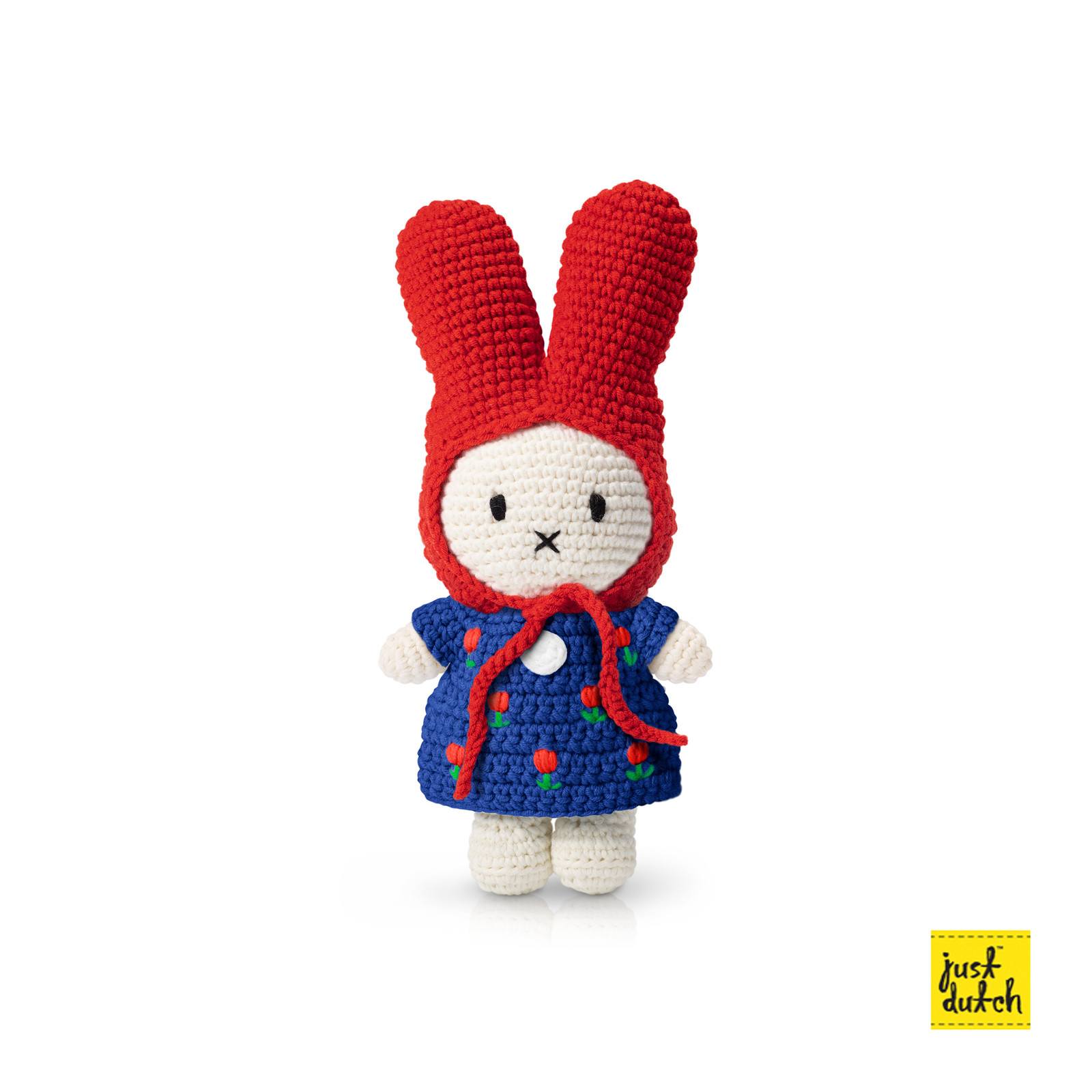 JUDPROMO Miffy handmade and her blue tulip dress + red beanie