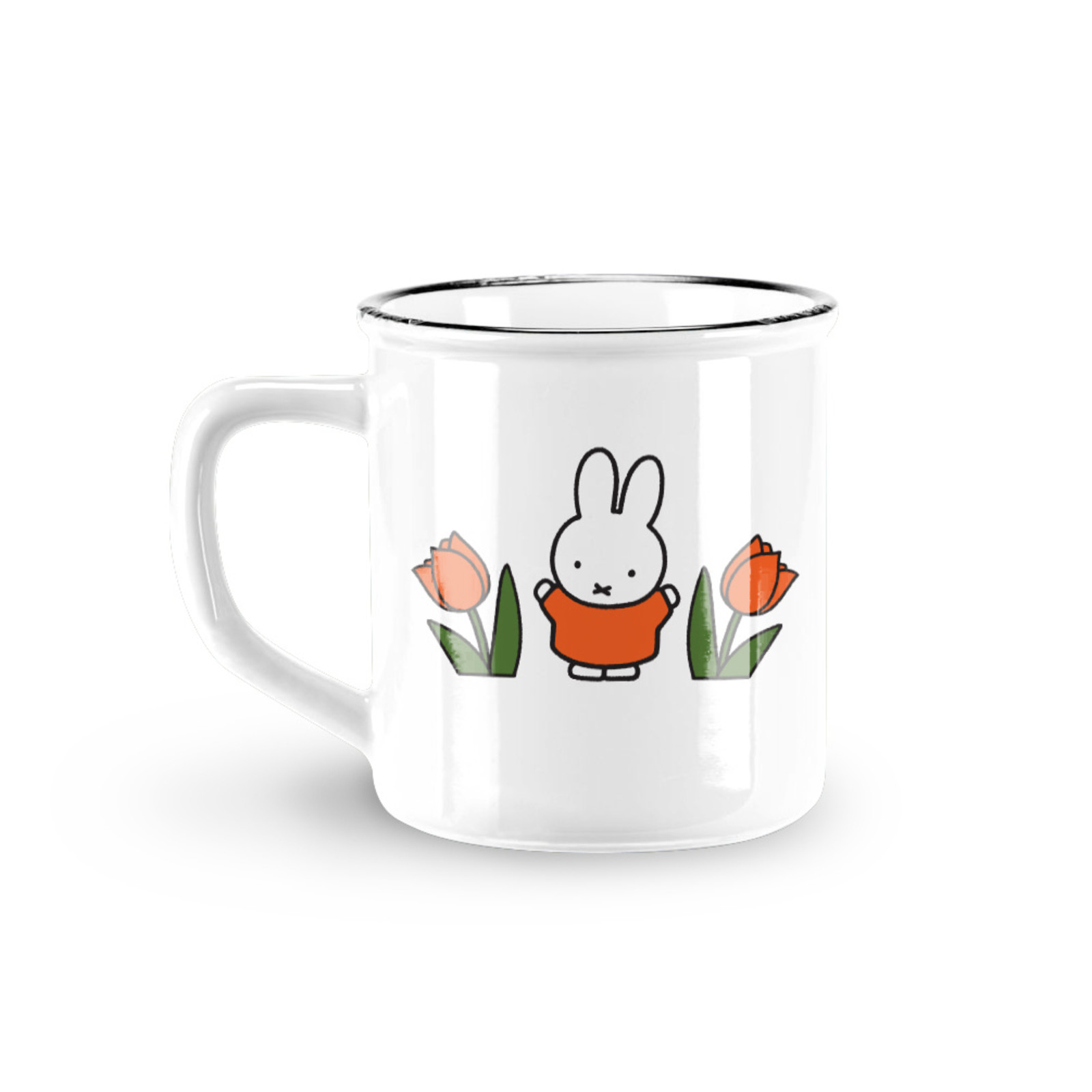 Ceramic mug retro miffy tulips holland red