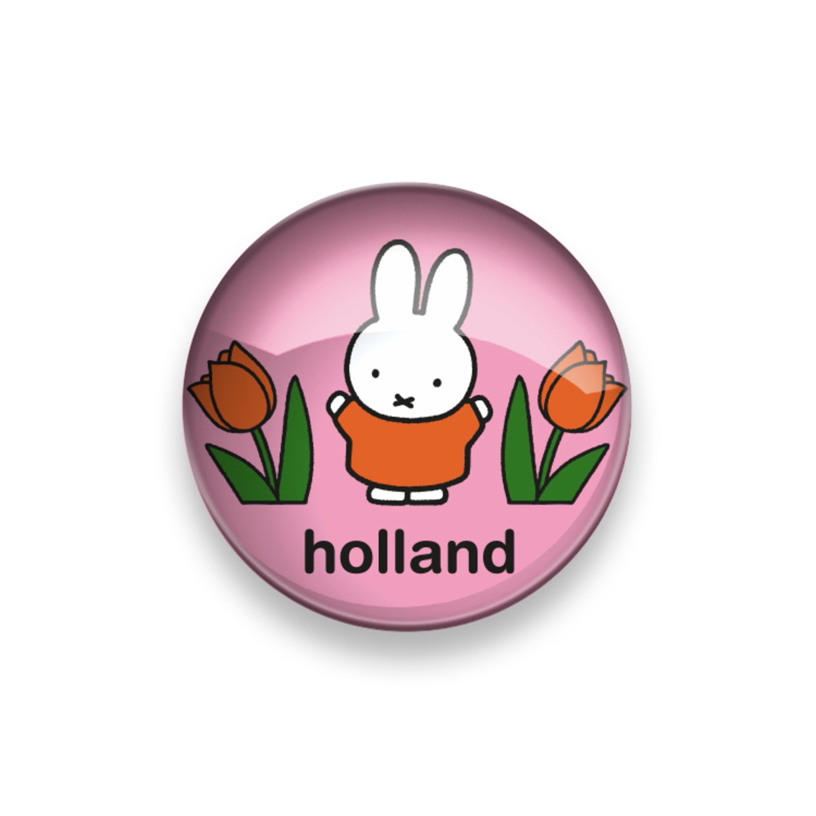 Glasmagneet XL nijntje tulpen roze