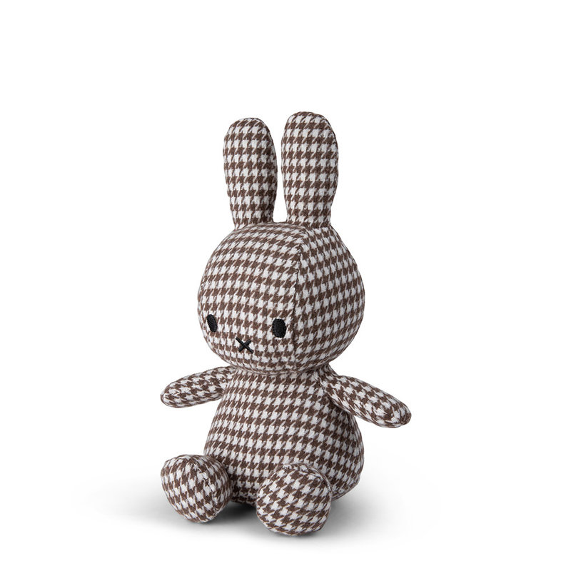 Miffy Sitting Pied-de-Poule Brown - 23 cm - 9''